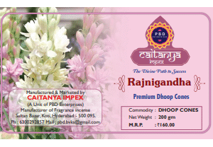 RAJNIGANDHA DHOOP CONES(2X200GMS) CAITANYA IMPEX