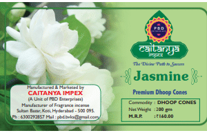 JASMINE DHOOP CONES(2X200GMS) CAITANYA IMPEX