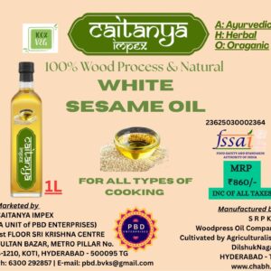 Caitanya impex  pure White Sesame oil (1 ltr)