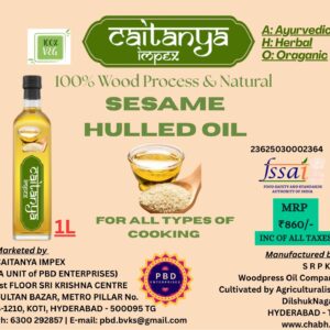 Caitanya Impex Pure Sesame Hulled Oil (1 ltr)