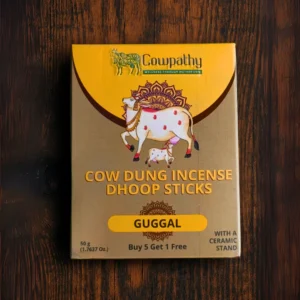 Cow Dung Dhoop Stick Guggul. No Bamboo (50gm) Pack of 5
