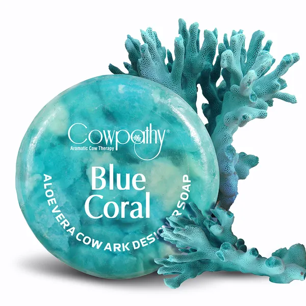 Hand made Cow urine Soap Blue Coral (100gm)Pack of 5