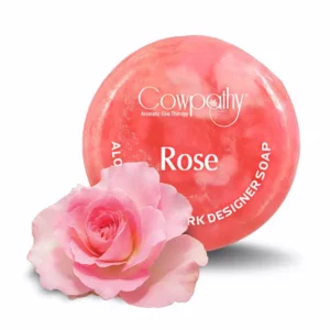 Hand made Cow urine Soap Rose  (100gm)Pack of 5